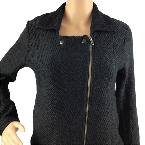 14th & Union Moto Jacket Size SP Black Knit - Picture 2 of 7